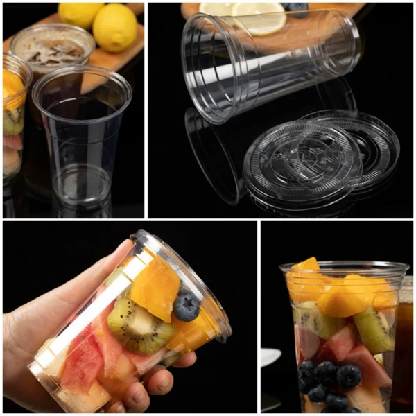Food-Grade PET Clear Plastic Cups (Disposable/Reusable)